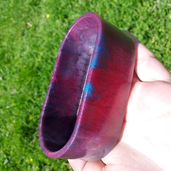 Purple Post It Note Holder Organizer Resin Art Handmade Cute Office Desk - Picture 12 of 12